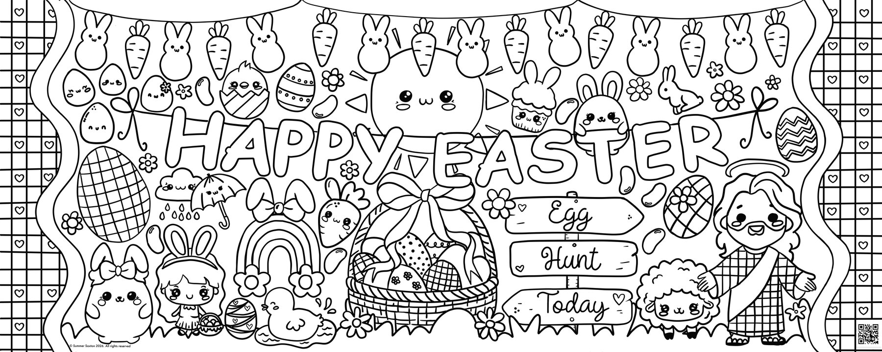 Easter 2026 Coloring Poster